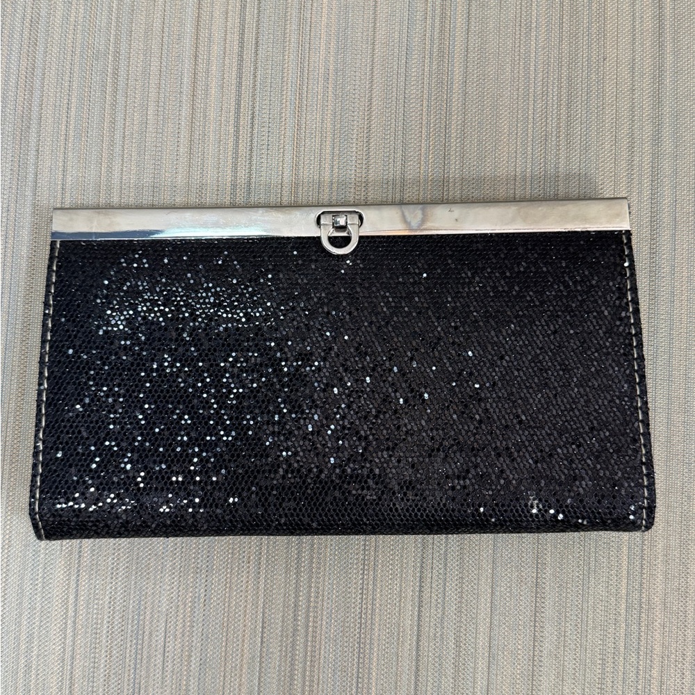 Black sparkle clutch purse